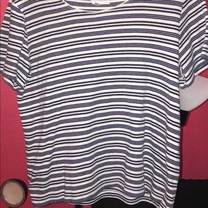 Rebecca Malone Blue and white striped shirt